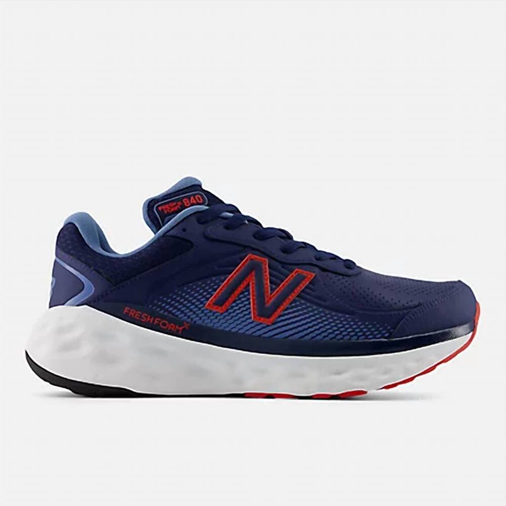 NEW NEW BALANCE men's fresh foam x 840f walking shoe in navy/true red/heron blue